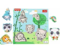Trefl - Einsatz - Holzeinsatz Fisher Price: Jungle / Alter ab 18 Monaten