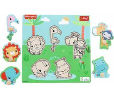 Trefl - Einsatz - Holzeinsatz Fisher Price: Spaß in der Wildnis / Alter ab 18 Monaten