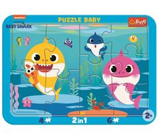 Trefl - Puzzle - Babypuzzle Baby Shark: Glückliche Haie 2 in 1 / 10 Teile / 26 x 16 cm / Alter 2+
