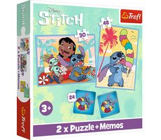 Trefl - Puzzle - Lilo&Stitch: Happy Day (2x Puzzle + Pexeso) / 30+48 Teile / 27,5 x 20,5 cm / Alter 3+