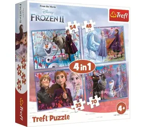 Trefl - Puzzle - Frozen 2: Reise ins Ungewisse 4in1 / 35|48|54|70 Teile / 20,5 x 28,5 cm / ab 4 Jahren