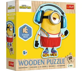 Trefl - Puzzle - Holz-Umrisspuzzle Mimoni: Crazy Mimoni / 50 Teile / 20,8 x 27,4 cm / Alter 5+