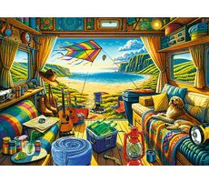 Trefl - Puzzle - Premium PLUS Tea Time: Reisen mit dem Wohnwagen / 1000 Teile / 68,3 x 48 cm / Alter 12+