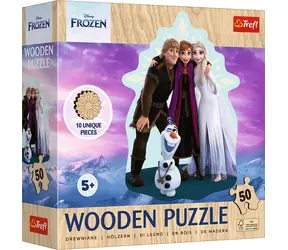 Trefl - Puzzle - Holzumrisspuzzle The Ice Kingdom: Prima Los / 50 Teile / 22,4 x 28 cm / Alter 5+
