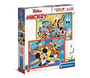 Clementoni PUZZLE Mickey hat Spaß mit Freunden / 2x20 Teile / ab 3 Jahren
