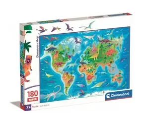 Clementoni PUZZLE Dinosaurierkarte / 180 Teile / ab 7 Jahren 