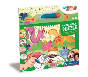 Clementoni PUZZLE mit Wassermalerei Wassermagie: Drachen / 15 Teile / ab 3 Jahren