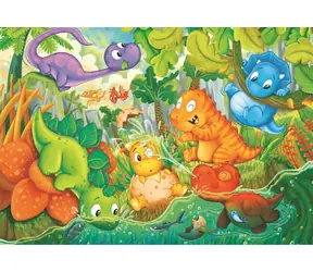 Clementoni PUZZLE Happy Dinosaur Oasis MAXI / 24 Teile / ab 3 Jahren