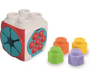 Clementoni Soft Clemmy Steckbarer Sensorikwürfel mit Softwürfeln / ab 6 Monaten