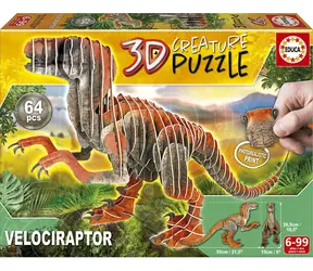 Educa 3D Puzzle Velociraptor / 64 Teile / ab 6 Jahren