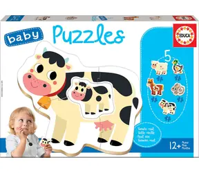 Educa Babypuzzle Bauernhoftiere mit Babys 5in1 (2-4 Teile) / 14 Teile / ab 2 Jahren