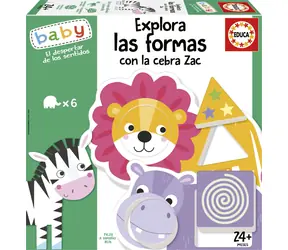 Educa Babypuzzle Formen entdecken mit Zak dem Zebra / 6x2 Teile / ab 2 Jahren
