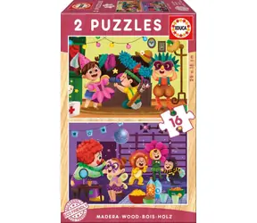 Educa Holzpuzzle Maskenball / 2x16 Teile / ab 3 Jahren