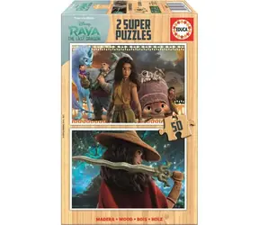Educa Holzpuzzle Raya und der Drache / 2x50 Teile / ab 4 Jahren