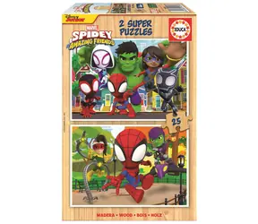Educa Holzpuzzle Spidey und seine tollen Freunde / 2x25 Teile / ab 3 Jahren