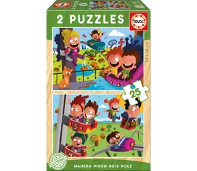 Educa Holzpuzzle Im Freizeitpark / 2x25 Teile / ab 3 Jahren