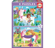 Educa Puzzle Einhörner und Feen / 2x20 Teile / ab 3 Jahren