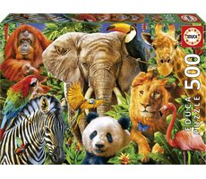 Educa Puzzle Collage Wildtiere / 500 Teile / ab 11 Jahren