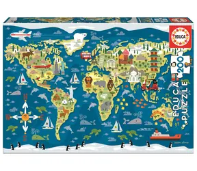 Educa Puzzle Weltkarte 200 / Teile / ab 6 Jahren