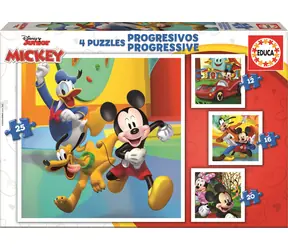 Educa Puzzle Mickey und Freunde 4in1 / (12 & 16 & 20 & 25 Teile) / ab 3 Jahren
