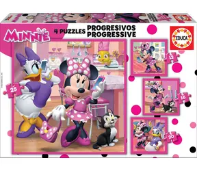 Educa Puzzle Minnie und Daisy 4in1 / (12 & 16 & 20 & 25 Teile) / ab 3 Jahren