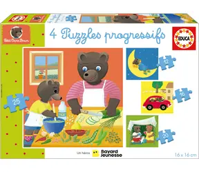 Educa Puzzle Petit Ours Brun 4in1 / (12 & 16 & 20 & 25 Teile) / ab 5 Jahren