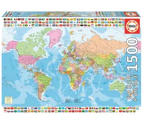 Educa Puzzle Politische Weltkarte / 1500 Teile / ab 14 Jahren