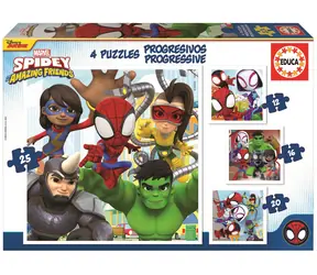 Educa Puzzle Spidey und seine tollen Freunde 4in1 / (12 & 16 & 20 & 25 Teile) / ab 3 Jahren