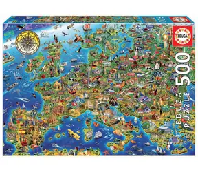 Educa Puzzle Verrückte Europakarte / 500 Teile / ab 10 Jahren