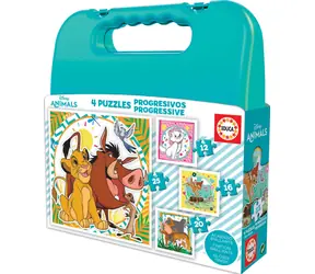 Educa Puzzle im Koffer Disney Tiere 4in1 / (12 & 16 & 20 & 25 Teile) / ab 3 Jahren