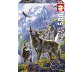 Educa Puzzle Wölfe in den Felsen / 500 Teile / ab 11 Jahren