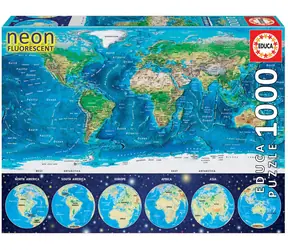 Educa Leuchtendes Puzzle Weltkarte 1000 Teile