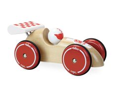Vilac Rennwagen XL natur mit weißem Flügel / ab 3 Jahren