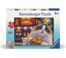 Ravensburger Puzzle: Pizza für eine Katze - verschiedene Geschmacksrichtungen / 35 Teile / ab 3 Jahren