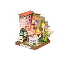 Robotime Miniaturhaus Gartenteeecke