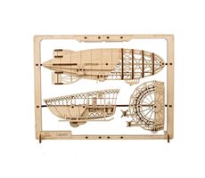 Ugears 2,5D mechanisches Holzpuzzle Zeppelin-Luftschiff