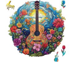 EscapeWelt Holzpuzzle Gitarre / 200 Teile / Schwierigkeit: mittel / ab 8 Jahren