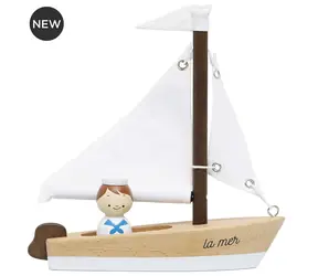 Le Toy Van Holzsegelboot mit Kapitän / ab 2 Jahren 