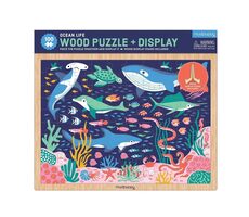 Mudpuppy Holzpuzzle: Leben im Ozean + Ständer / 100 Teile / ab 5 Jahren