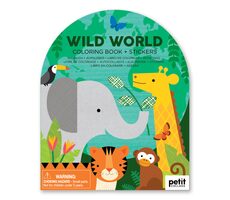 Petit Collage Malbuch mit Stickern Wildtiere / ab 4 Jahren