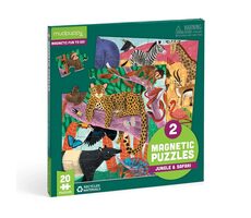 Mudpuppy Magnetpuzzle Safari und Dschungel / 2x20 Teile / ab 4 Jahren