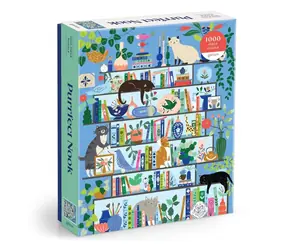 Galison Puzzle Katzenbibliothek 1000 Teile / ab 3 Jahren