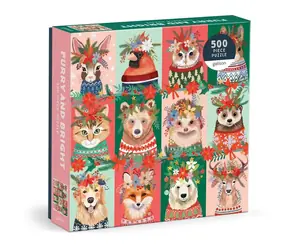 Galison Puzzle Christmas Furries 500 Teile / ab 3 Jahren