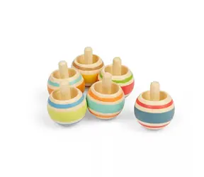 Bigjigs Toys Holzkreisel mit Streifen 1 Stück / ab 3 Jahren
