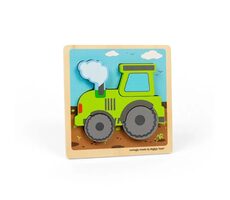 Bigjigs Toys Einlegepuzzle Traktor / 5 Teile / ab 12 Monaten