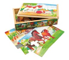 Bino Holzpuzzle in einer Box Tiere / 50 Teile / ab 0 Jahren