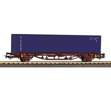 Piko 27719 Containertragwagen ČD V mit Container 40 Intrans / Maßstab: H0 (1:87) / Länge: 157 mm / Radius: 358 mm / 14 Jahre 
