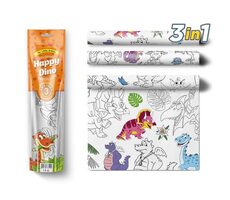 Pexi Maltischdecken 3-tlg. - Happy Dinosaurs (Happy Dino) / ab 3 Jahren