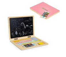 ECOTOYS Holz-Laptop mit magnetischem Monitor - rosa / ab 3 Jahren