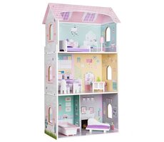 ECOTOYS Dreistöckiges Puppenhaus Erdbeere / ab 3 Jahren